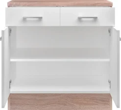 Unterschrank Samoa weiß Eiche Nachbildung B/H/T: ca. 80x85x60 cm