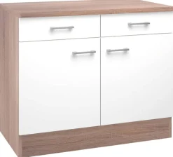 Unterschrank Samoa weiß Eiche Nachbildung B/H/T: ca. 100x85x60 cm