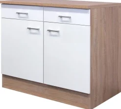 Unterschrank Samoa weiß Eiche Nachbildung B/H/T: ca. 100x85x60 cm