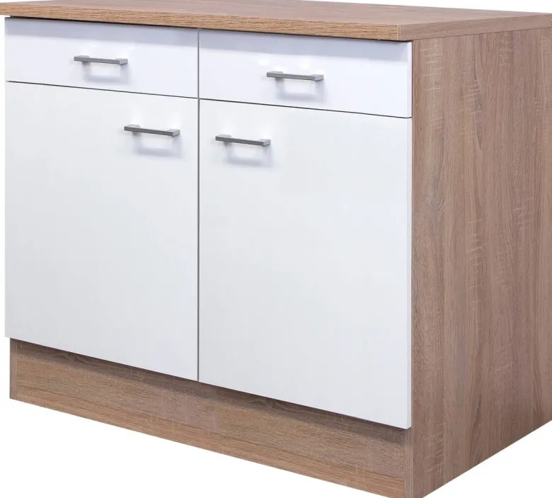 Unterschrank Samoa weiß Eiche Nachbildung B/H/T: ca. 100x85x60 cm