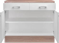 Unterschrank Samoa weiß Eiche Nachbildung B/H/T: ca. 100x85x60 cm