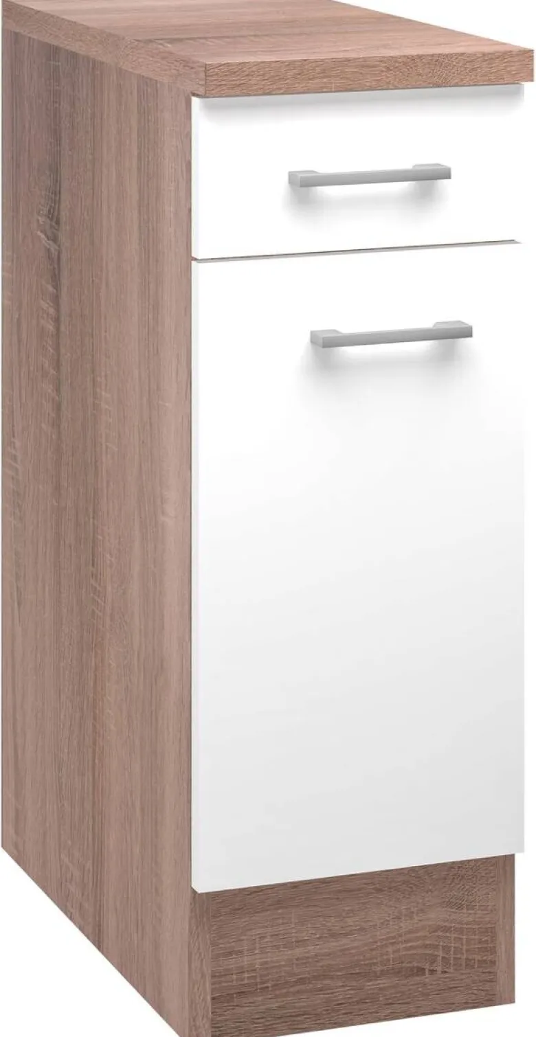 Unterschrank Samoa weiß Eiche Nachbildung B/H/T: ca. 30x85x60 cm