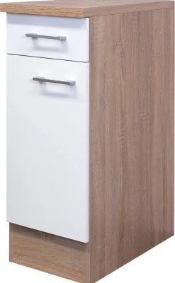 Unterschrank Samoa weiß Eiche Nachbildung B/H/T: ca. 30x85x60 cm