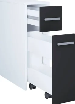 Unterschrank Zalo weiß schwarz B/H/T: ca. 20x61x45 cm