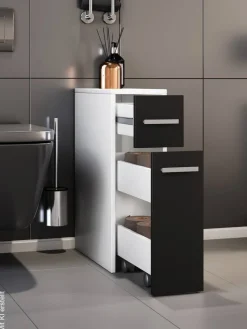 Unterschrank Zalo weiß schwarz B/H/T: ca. 20x61x45 cm