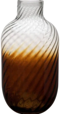 Vase braun Glas H/D: ca. 35x18,5 cm