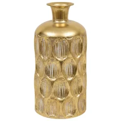Vase gold Metall B/H: ca. 18x41 cm
