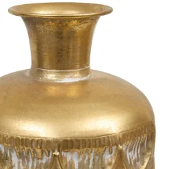 Vase gold Metall B/H: ca. 18x60 cm