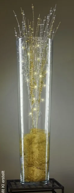 Vase klar Glas B/H/L: ca. 19x70x19 cm