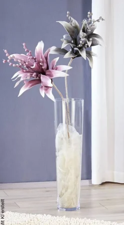 Vase klar Glas B/H/L: ca. 19x70x19 cm