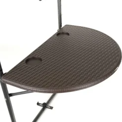 VCM Balkonhängetisch braun Polyrattan B/H/T: ca. 60x83x62 cm