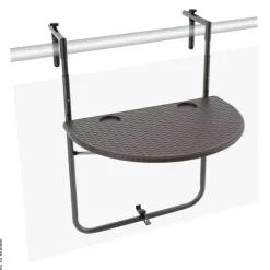 VCM Balkonhängetisch braun Polyrattan B/H/T: ca. 60x83x62 cm