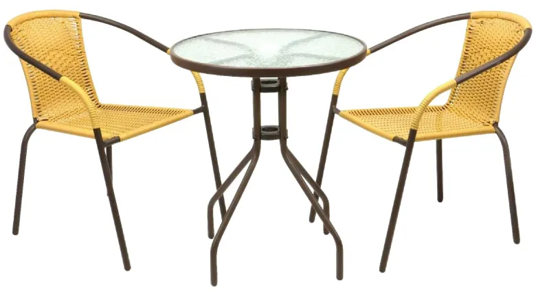 VCM Balkon-Set beige Polyrattan B/H/T: ca. 53x73x60 cm
