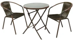 VCM Balkon-Set braun Polyrattan B/H: ca. 53x73 cm