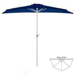 VCM Balkon-Sonnenschirm blau Polyester-Mischgewebe B/H/T: ca. 270x235x140 cm