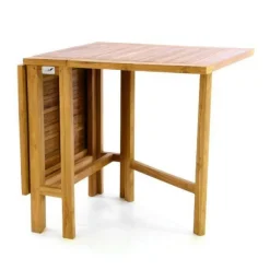 VCM Balkontisch braun Teakholz B/H/L: ca. 65x75x130 cm