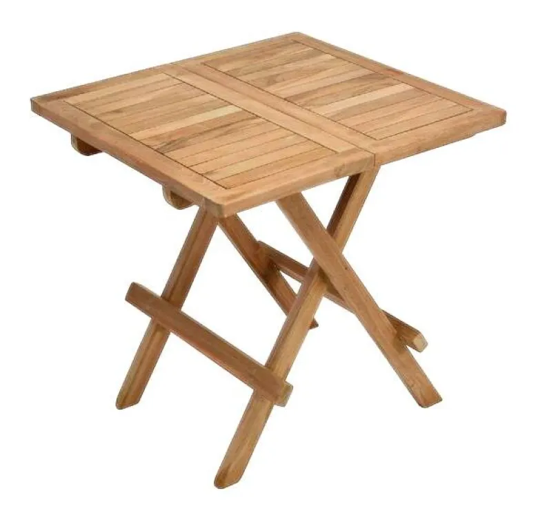 VCM Balkontisch braun Teakholz B/H/T: ca. 50x58x7 cm