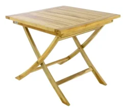 VCM Balkontisch braun Teakholz B/H/T: ca. 80x75x80 cm