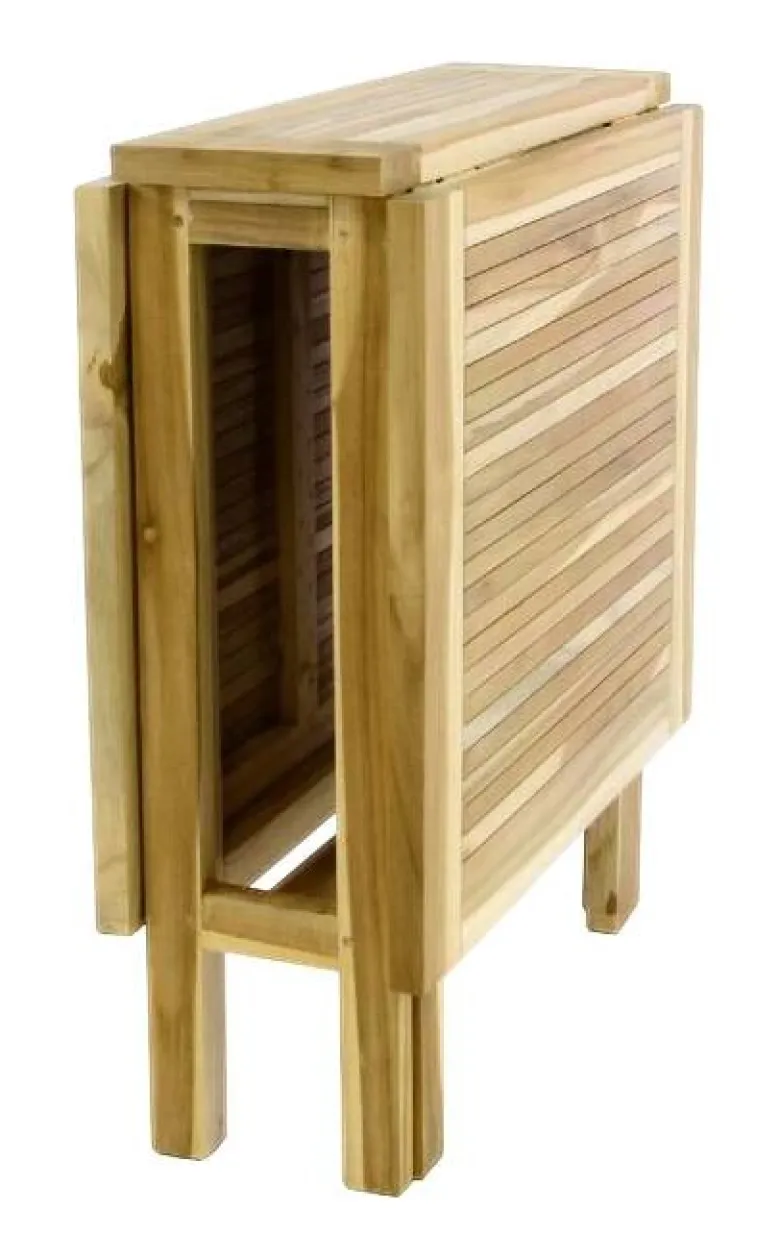VCM Balkontisch braun Teakholz B/H/L: ca. 65x75x25 cm