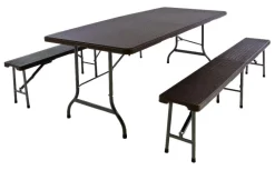 VCM Bierzeltgarnitur braun Metall L: ca. 180 cm