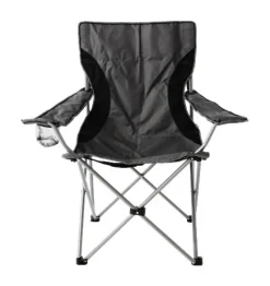 VCM Campingstuhl grau Stahlrohr B/H/L: ca. 47x47x90 cm