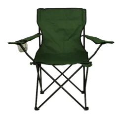 VCM Campingstuhl grün Stahlrohr B/H/L: ca. 50x85x85 cm