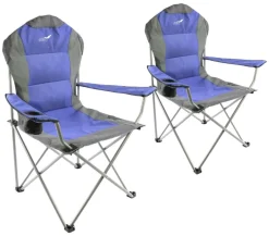 VCM Campingstuhl-Set royalblau Polyester-Mischgewebe B/H/L: ca. 90x110x57 cm