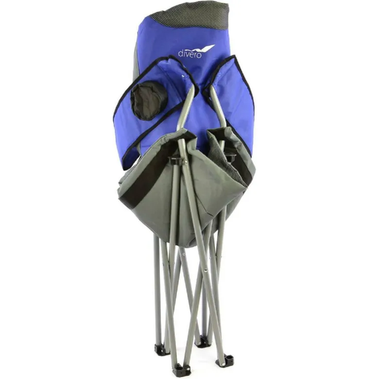 VCM Campingstuhl-Set royalblau Polyester-Mischgewebe B/H/L: ca. 90x110x57 cm