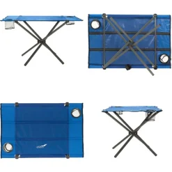 VCM Campingtisch blau Polyester-Mischgewebe B/H/L: ca. 50x50x80 cm