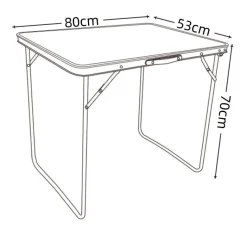 VCM Campingtisch Galdas schwarz Metall B/H/T: ca. 80x70x53 cm