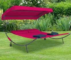 VCM Doppelliege Bindox rot Polyester-Mischgewebe B/H/T: ca. 130x137x200 cm