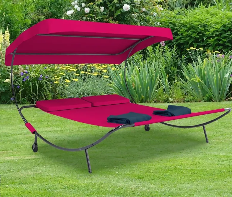 VCM Doppelliege Bindox rot Polyester-Mischgewebe B/H/T: ca. 130x137x200 cm