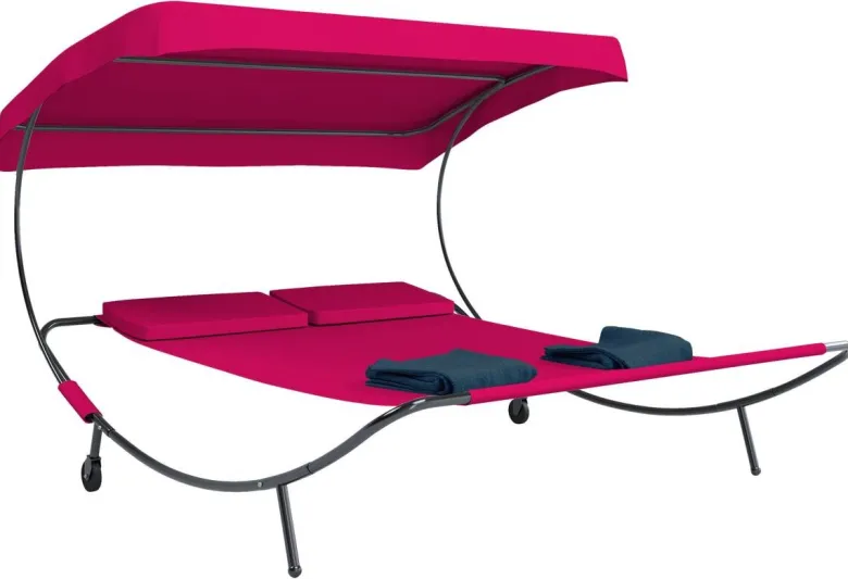 VCM Doppelliege Bindox rot Polyester-Mischgewebe B/H/T: ca. 130x137x200 cm