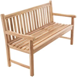 VCM Gartenbank braun Holz B/H/T/L: ca. 60x90x50x150 cm