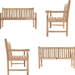 VCM Gartenbank braun Holz B/H/T/L: ca. 60x90x50x150 cm