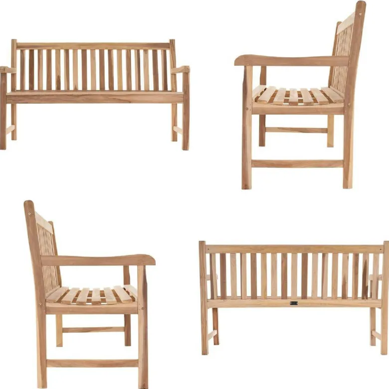 VCM Gartenbank braun Holz B/H/T/L: ca. 60x90x50x150 cm