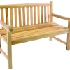 VCM Gartenbank natur Holz B/H/T/L: ca. 62x90x50x120 cm