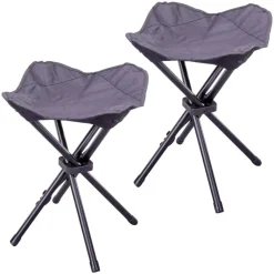 VCM Gartenhocker-Set schwarz Stahl B/H/T: ca. 33x42x33 cm