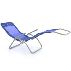 VCM Gartenliege blau Stahl B/H/L: ca. 48x100x160 cm
