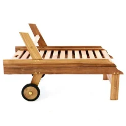 VCM Gartenliege braun Teakholz B/H/L: ca. 57x34x200 cm