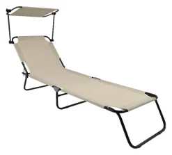 VCM Gartenliege creme Polyester B/H/T: ca. 55x24x185 cm