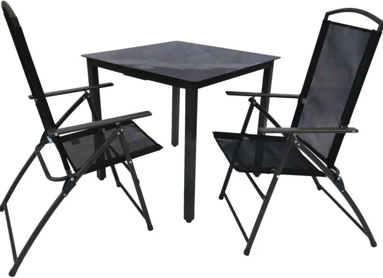 VCM Gartensitzgruppe anthrazit Aluminium B/H/T: ca. 80x76x80 cm
