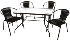 VCM Gartensitzgruppe braun Polyrattan B/H: ca. 53x73 cm