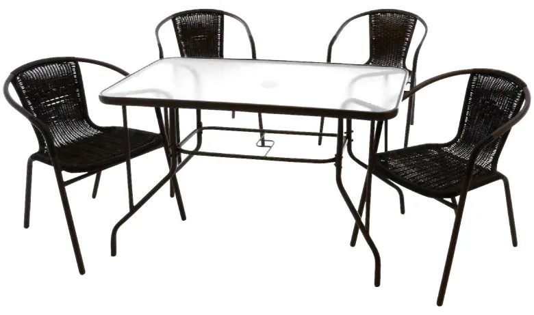 VCM Gartensitzgruppe braun Polyrattan B/H: ca. 53x73 cm