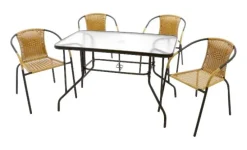 VCM Gartensitzgruppe braun Stahl B/H/T: ca. 53x73x60 cm