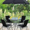 VCM Gartensitzgruppe Maxola schwarz Textilene B/H/L: ca. 75x74x75 cm