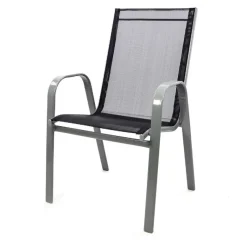 VCM Gartensitzgruppe schwarz Stahl B/H/D: ca. 55x92x73 cm