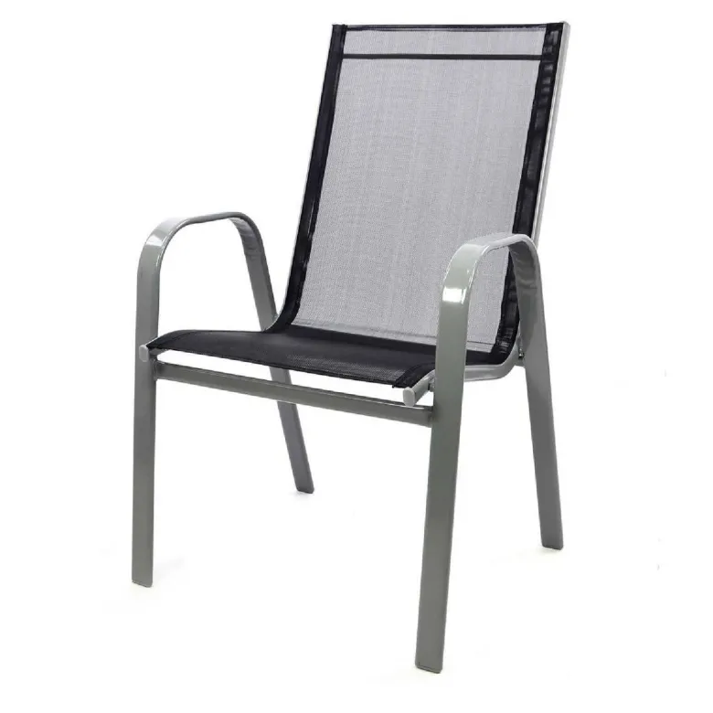 VCM Gartensitzgruppe schwarz Stahl B/H/D: ca. 55x92x73 cm