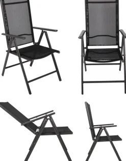 VCM Gartensitzgruppe schwarz Aluminium B/H/T: ca. 189x76x90 cm