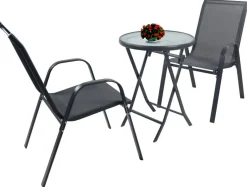 VCM Gartensitzgruppe Sonlas anthrazit Glas B/H/L: ca. 70x89x70 cm